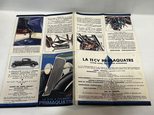 RARE BROCHURE CATALOGUE RENAULT PRIMAQUATRE 11 CV 4 CYLINDRES - Picture 7 of 9