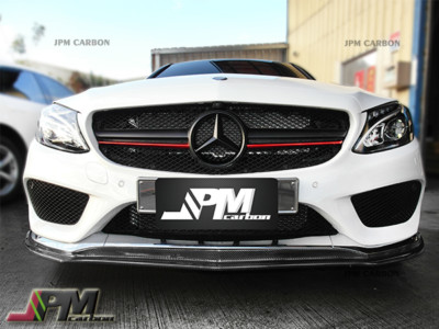 For 2015-2017 W205 C300 C400 AMG Sports Bumper only JPM Carbon Fiber Front Lip