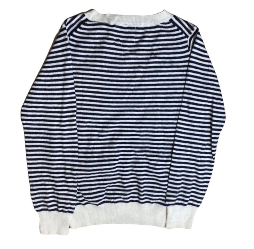 Scotch R'Belle Kids Girls White Navy Stripe Bow Knit Cardigan Age 6 Years Size image 2