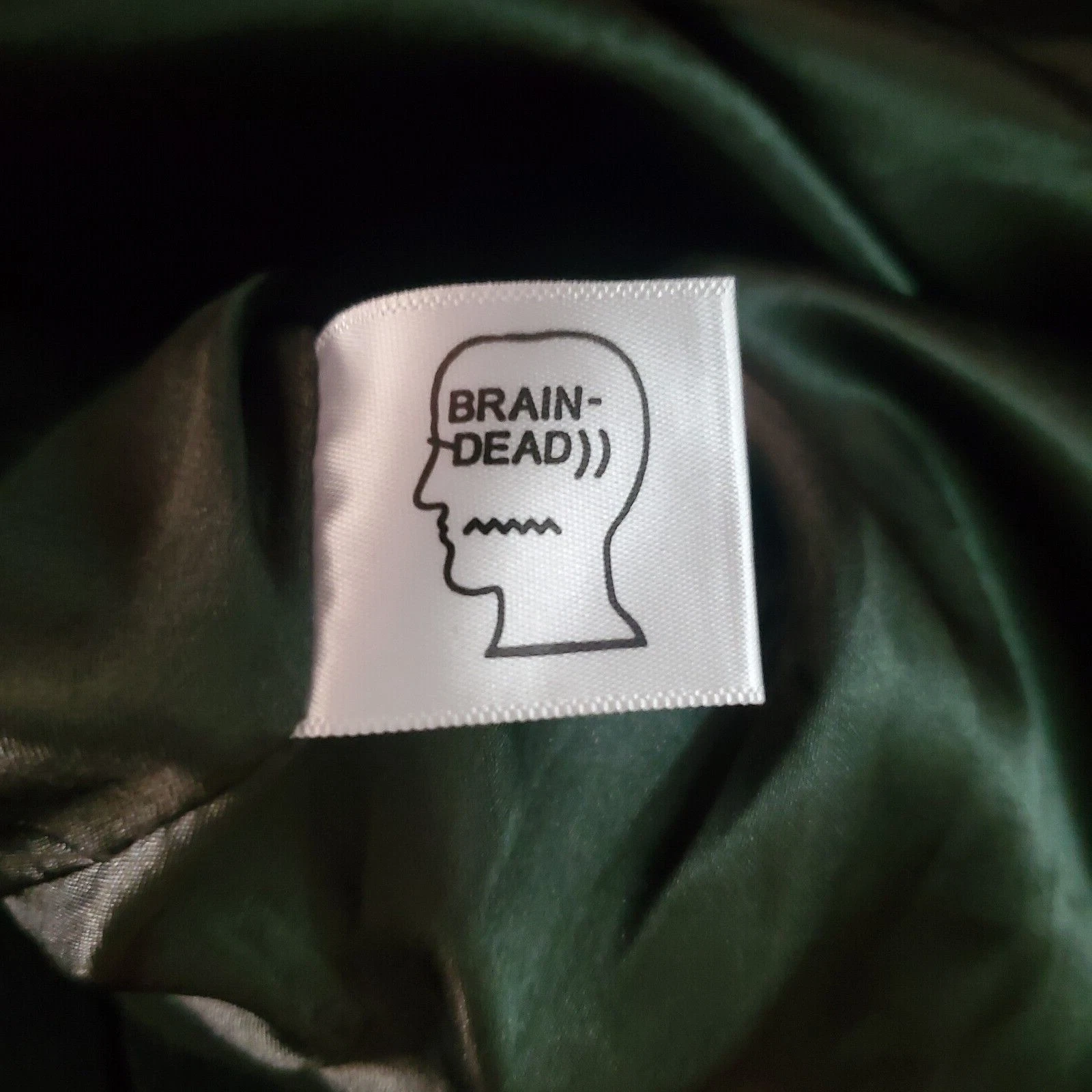 Brain Dead Cord Goose Jacket Green Corduroy Full Zip Winter Coat Fleece Sz M image 10