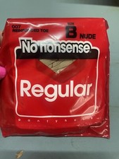 NEW Vintage No Nonsense Pantyhose 007 Nude Reinforced Toe Size B