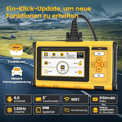 DF65 Diagnosegerät Scanner Dollarfix Auto Auslesegerät KFZ Profi OBD2 ABS SRS