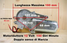 Motore elettrico motoriduttore 12V DC 150 RPM doppio senso di marcia