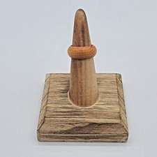 Carved Brown Wooden Domed Ring Band, US Size 6