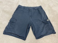 Vintage Wrangler Shorts Mens 38 Blue Cargo Chino Khaki Relaxed Fit Cotton