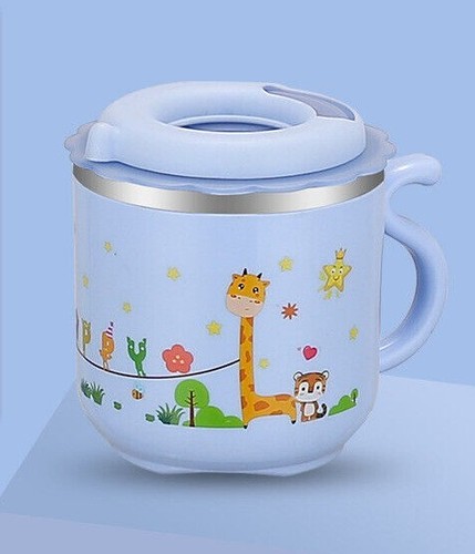 Baby Cup w/ Straw Bottle Drinking Sippy Cup Handle Toddler Feed stainless steel - Picture 2 of 4