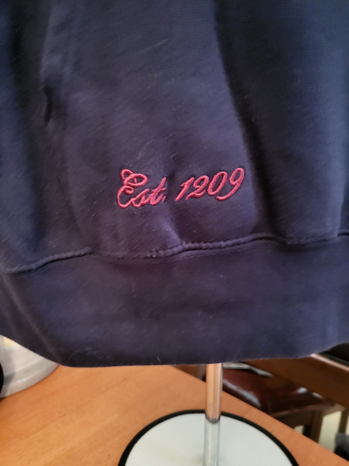 Cambridge University Navy Blue Hoodie Sweatshirt Mens Large Advance Apparel 