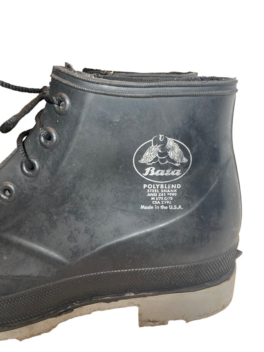 BATA Polyblend Rubber Boots Steel Shank Toe Black Size 11 Tactical Cold Weather View 6