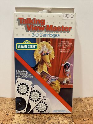 Talking View-Master Cartridges 3-D Sesame Street Big Bird Vintage