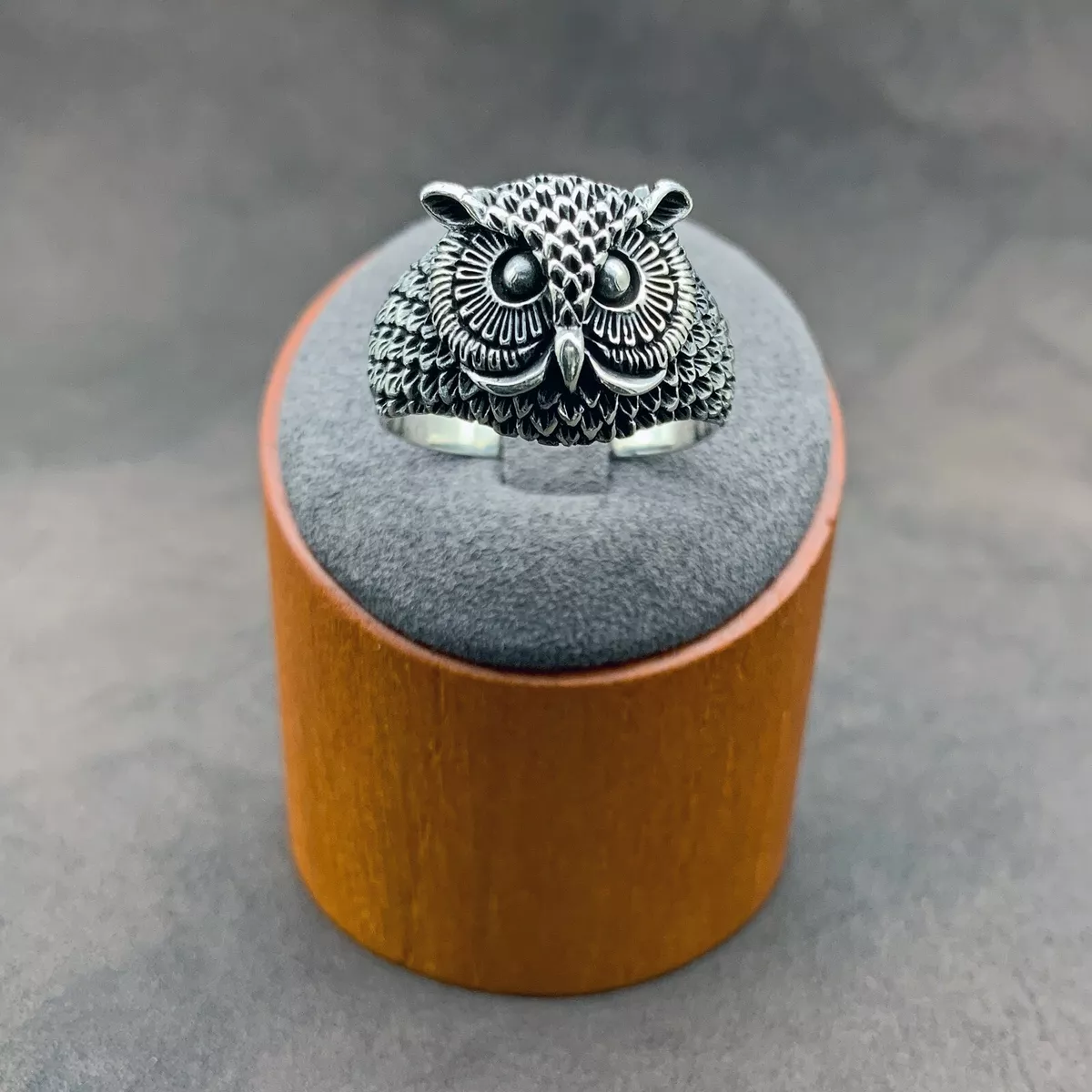 925 Sterling Silver 3D Owl Figure Men s Ring. Handmade. A Quality