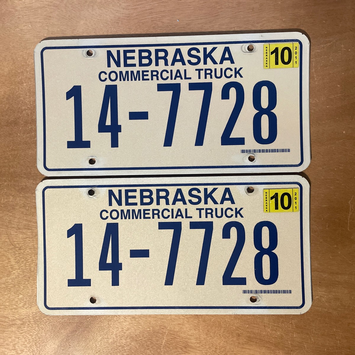 2011 Nebraska License Plate Pair Commercial Truck # 14-7728 | eBay