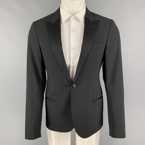 Smoking Noir 100% Laine Hartwood - Taille Veste 56R Pantalon 46 - Comme Neuf