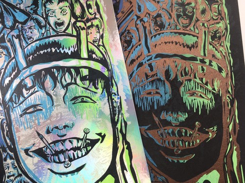 Souichi Tsujii Junji Ito - Uzumaki Tomie - Horror Manga - Hand Made Screen Print - Picture 4 of 13