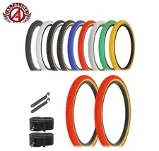 2 ALTALINE BICYCLE 20 X 1.75 COMP III TIRES W/TUBES & LEVERS MULTIPLE COLORS.