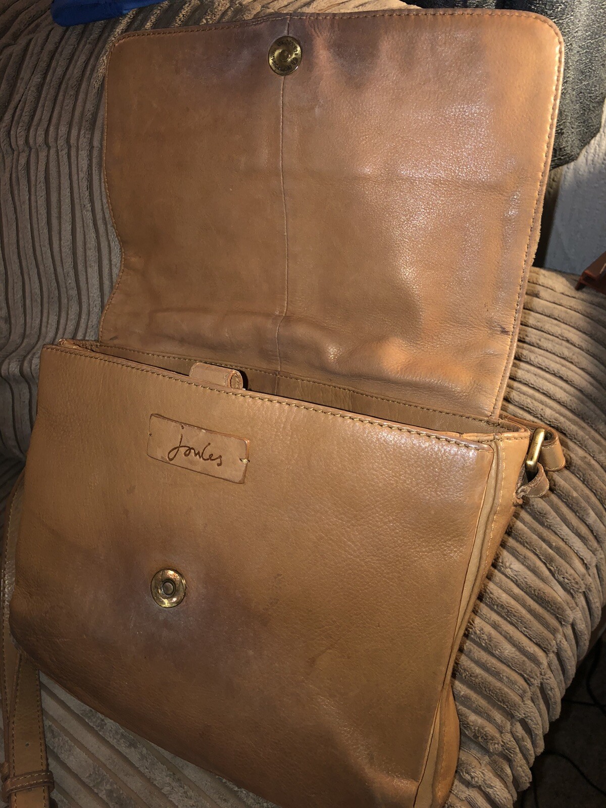 Joules Tan Genuine Leather Crossbody Messenger Bag Boho Handbag