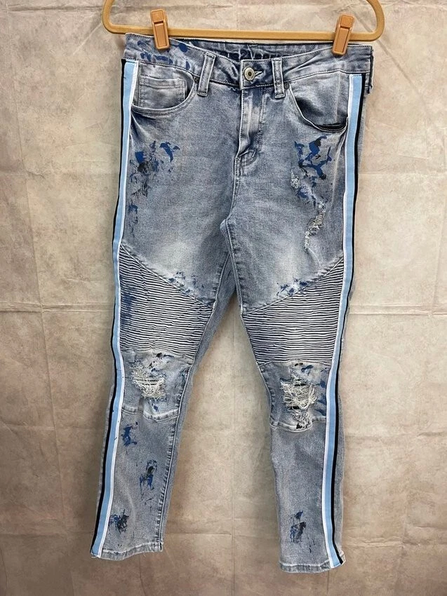 Jean homme Rue21 Premium Skinny Supreme Flex moto vieilli taille 30