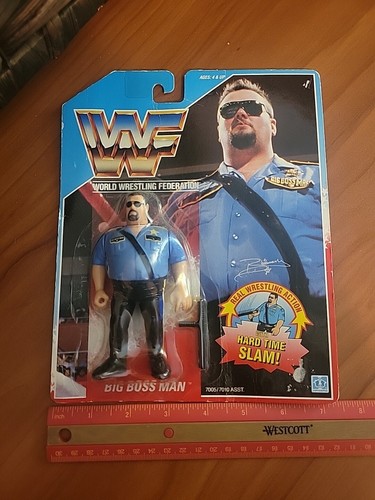 WWF Big Boss Man 1990 Hasbro Action Figure New Sea...