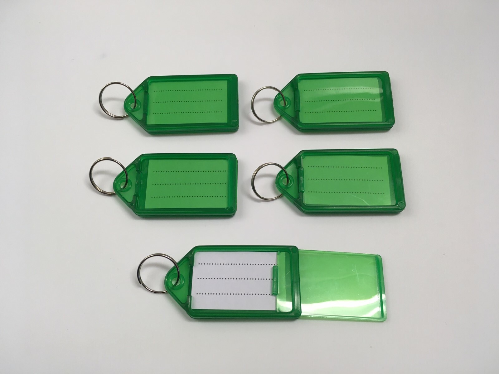 Key Tags Plastic Key Rings ID Tags Name Label Key Fobs Tag Green Split