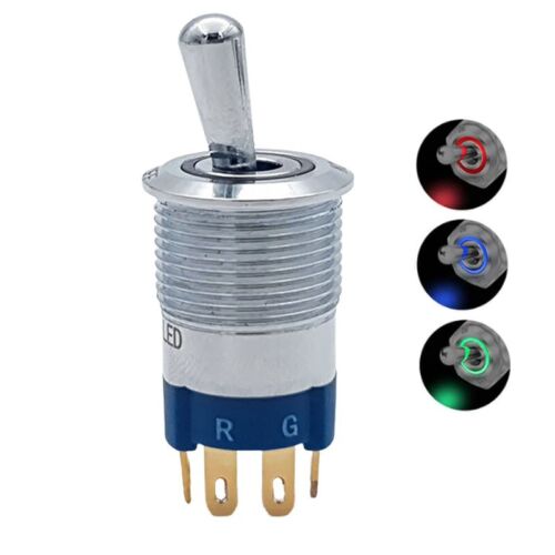 Round Toggle Switch On Off SPST LED Ring RGB 20A - Picture 1 of 5