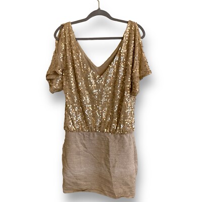 fredericks of hollywood sequin dress Fredericks of Hollywood Gold Sequin One Shoulder