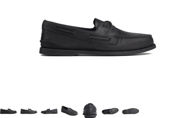Sperry A/O Authentic Original 2 Eye Black Boat Shoe Men's sizes 7-16 M