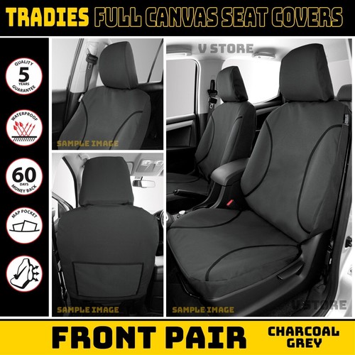 Tradies CANVAS FRONT Seat Covers For Triton MN GLX Single Cab 201204/