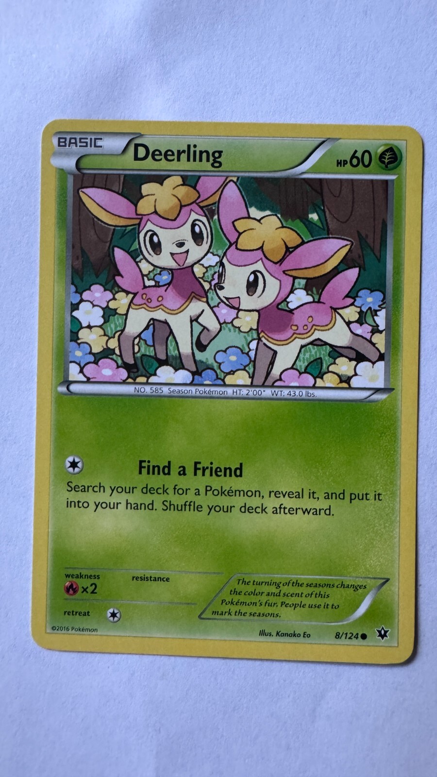 Deerling 8/124 - Fates Collide - Common -  Pokémon - 2016 - NM