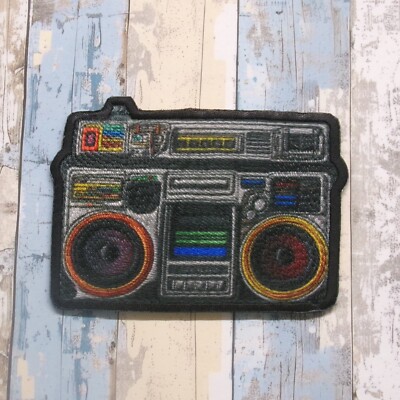 Boombox Vintage Retro Hip Hop Music Embroidered Iron On Patch