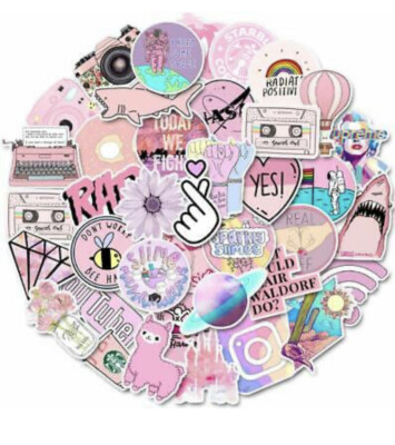 100 PCS Mix VSCO Cute Stickers for Hydro Flask, Cute Waterproof Trendy Stickers