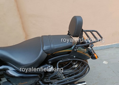 Fit For Royal Enfield Super Meteor 650 "Rear Luggage Rack With Backrest, Black" - Picture 11 of 15