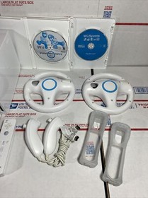 Nintendo Wii Console MARIO KART BUNDLE +Wheels+Wii Sports-NEXT DAY SHIP-WARRANTY