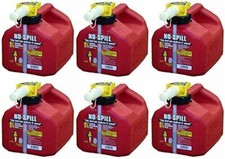 No-Spill 1415 1-1/4-Gallon Poly Gas Can CARB Compliant , 6 Pack