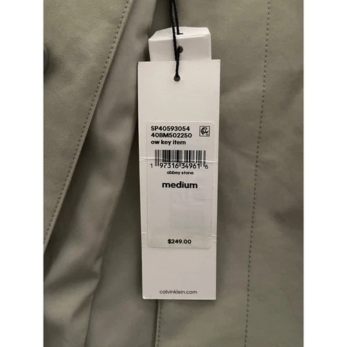 Calvin Klein Coat Men's Medium Classic Style Trench/Raincoat Abbey Stone NEW image 13