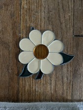 70s Window Cling Art Suncatcher Flower Vintage