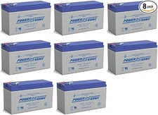 Power-Sonic PS-1290F2 12V 9Ah F2 AGM Rechargeable Batteries - 8 Pack