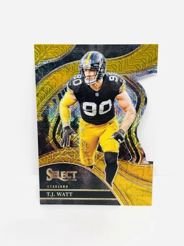 2023 Select TJ WATT Club Level Gold Prizm Die-Cut  /10 Pittsburgh Steelers #217