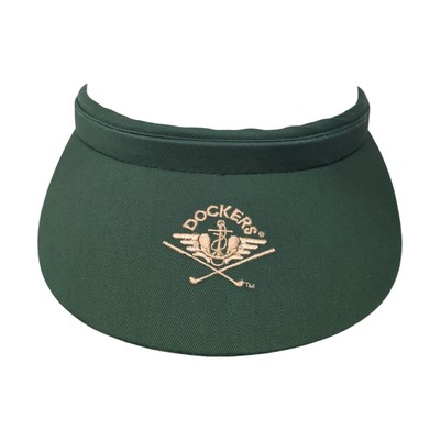 Dockers Clip On Visor Hat Green One Size Embroidered Logo Outdoor