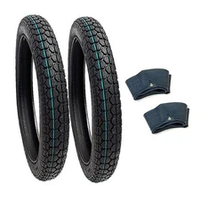  Tires Set Front 2.50-16 and Rear 2.75-16 with Inner Tubes Street Dual Purpose 