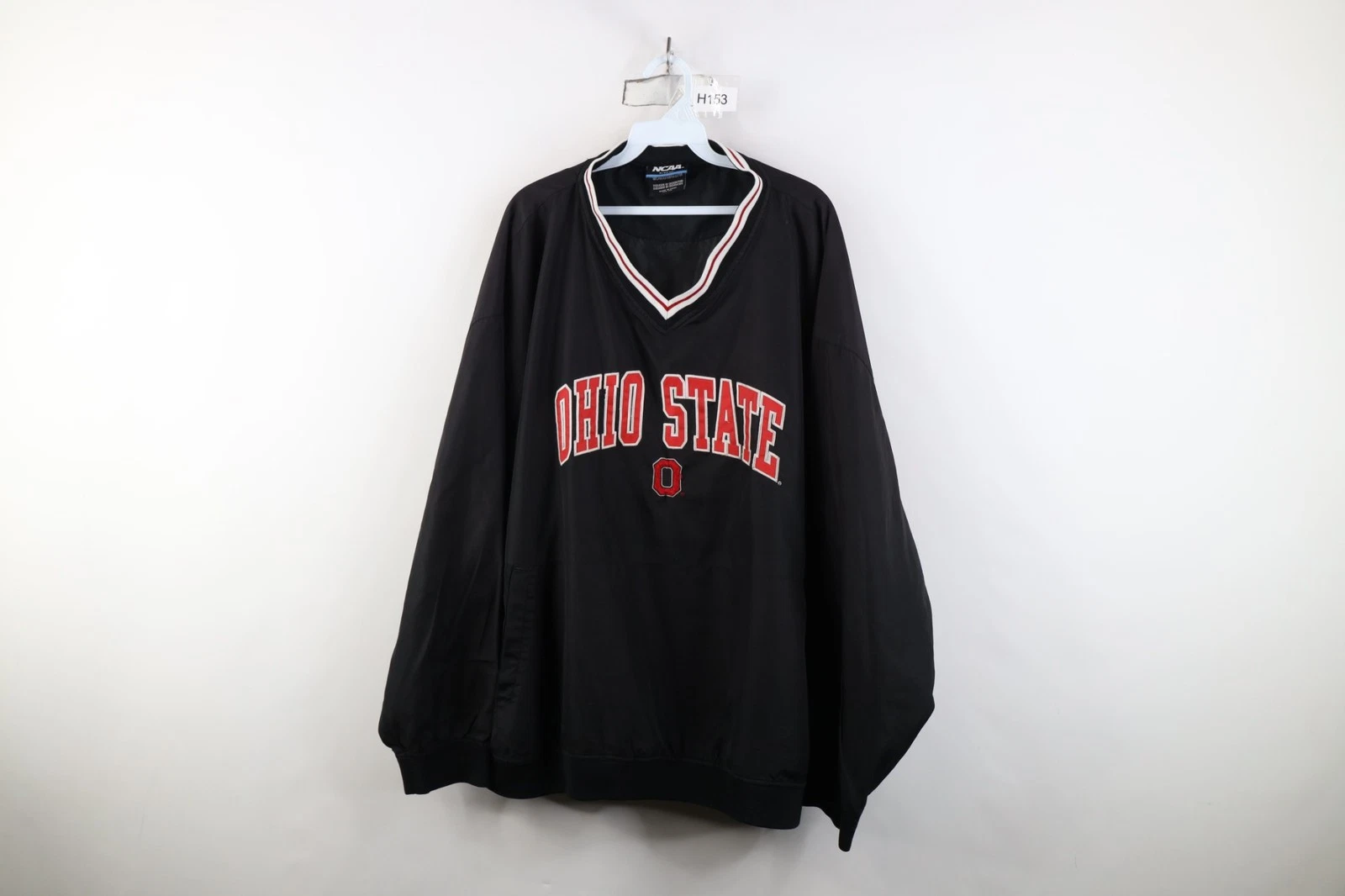 Vtg 90s Mens 2XL Distressed Ohio State University Pullover Windbreaker Jacket