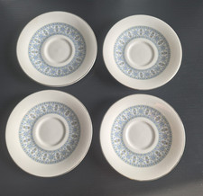 4 x Royal Doulton Counterpoint Bone China Saucers 6" Vintage England