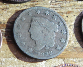 1823 Large Cent Coronet Perfect Date Nicely Circulated Middle Date Set Break