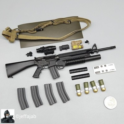 1:6 Easy & Simple USMC M16A4 Rifle w/ M203 Grenade Launcher for 12'' Figures