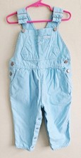 Vtg Osh Kosh Baby B'Gosh Pleated Bibs Overalls 2T 2 Vestbak Light Aqua Country