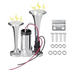 Super Loud 12V Dual Trumpet Air Horn Kit with Compressor for Trucks, Cars, SUVs,
