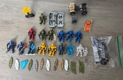 Halo Mega Bloks Construx Bundle Lot - 16 Figures & Weapons, Mongoose, Elite  