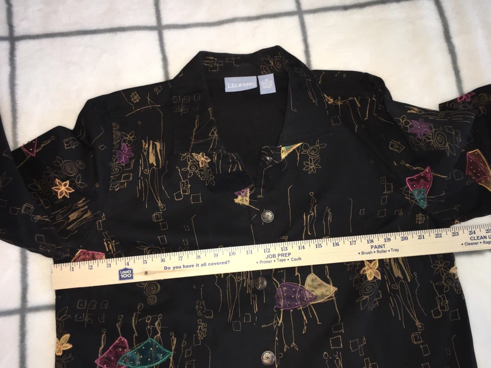 Liz & Me Jacket Colorful Embroidered, Embossed Accents,also Beaded.  Size- 0X - Image 4 of 4