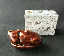 Japanese Tea Ceremony Incense container Kougou Aroma Cow Design A039