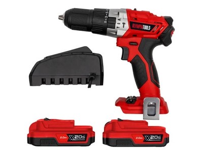 Olympia Power Tools 20V Akku-Kombi-Bohrschrauber + 2 x 2Ah Akkus + Schnellladegerät