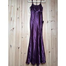 NWT Lulus Make You Shine Dark Purple Satin Mermaid Maxi Dress Holiday Gala Sz XS