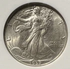 1937 WALKING LIBERTY HALF DOLLAR HALF DOLLAR HIGH GRADE BU